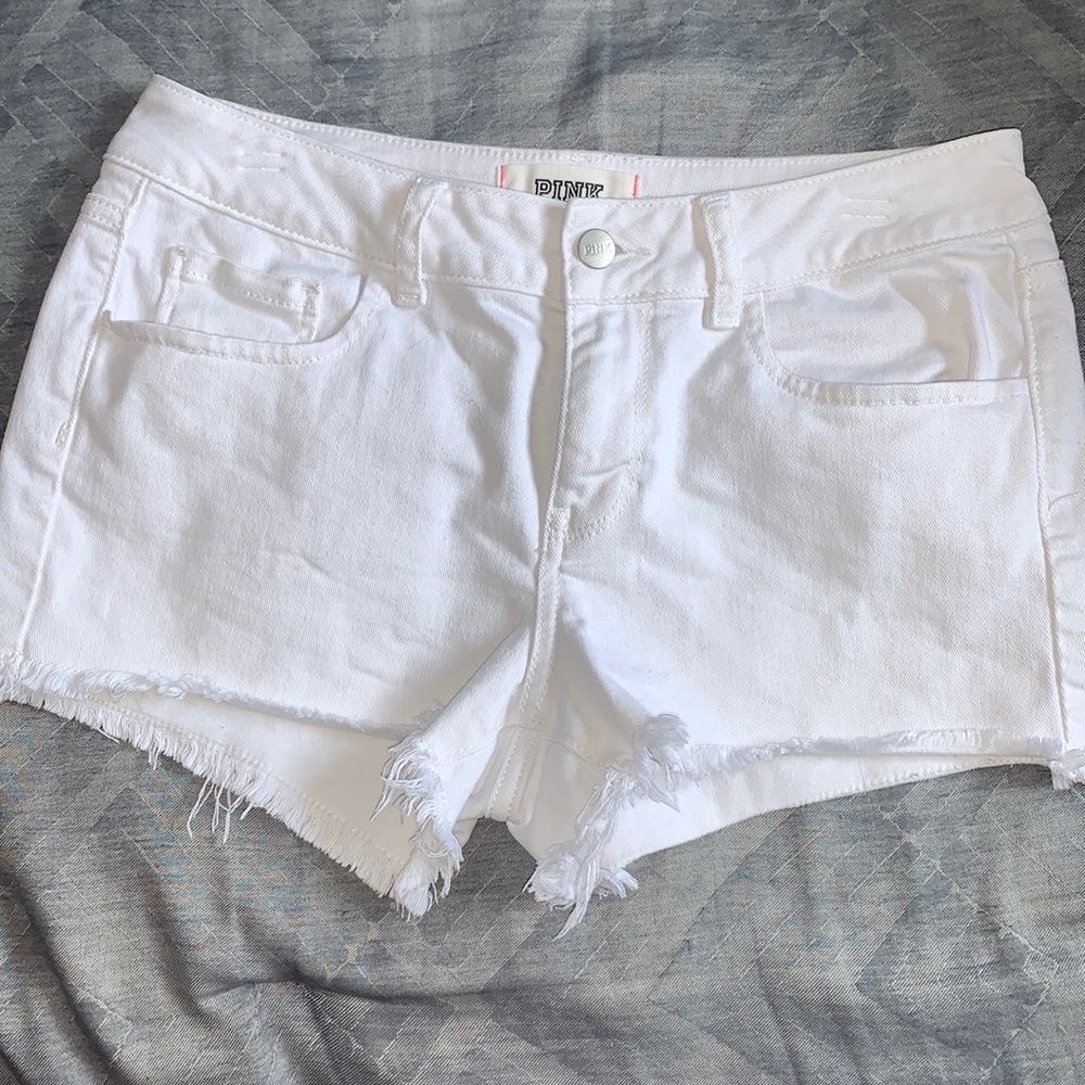 Victoria’s Secret Pink white denim shorts
